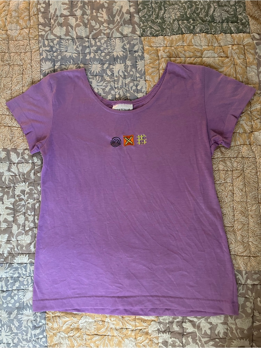 Purple Short Sleeve Scoop Neck Tee